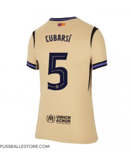 Günstige Barcelona Pau Cubarsi #5 Auswärtstrikot Damen 2025-26 Kurzarm